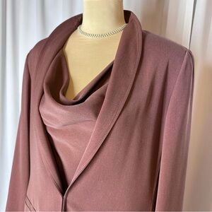 ✨Gorgeous Cowl Neck Sheath Dress & Jacket Set Sz 12 Dusty Mauve Philip DiCaprio